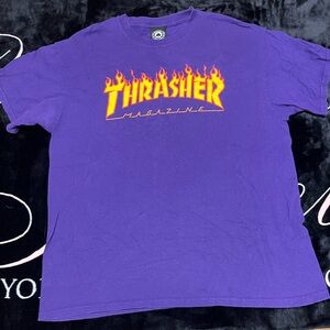 Thrasher Flame Purple Short Sleeve Tee